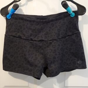 Ryderwear Black Animal Print Athletic Biker Shorts. Size L. #JL